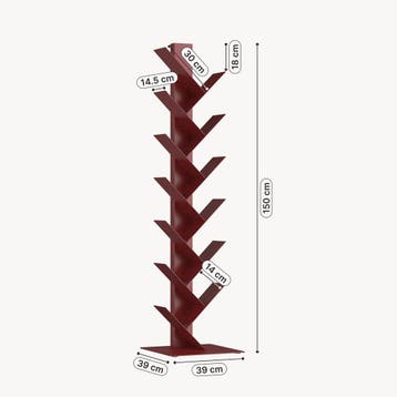 Boekenkast Eksjö staand boomvorm 180x100x35 cm rood [en.casa, Verzenden, Nieuw