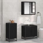 vidaXL Dressoir Zwart Eiken 35,5 x 35 x 76 cm, Verzenden, Nieuw, Overige houtsoorten, Minder dan 50 cm