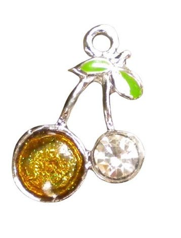 2x Metalen bedel met een grote strass steen, 27x19mm goud..., Ophalen of Verzenden, Nieuw, Bedel