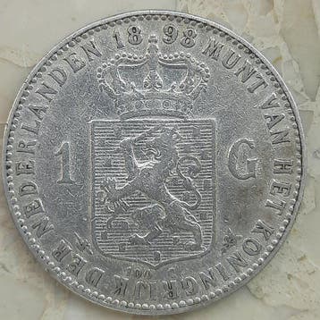 Nederland. Wilhelmina. 1 Gulden 1898 (Zonder minimumprijs)