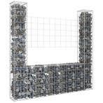 vidaXL Schanskorf U-vormig met 2 palen 140x20x150 cm ijzer, Verzenden, Nieuw, IJzer, Minder dan 1 meter