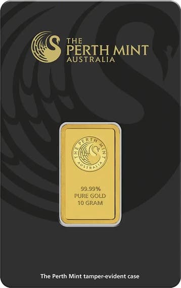 10 gram goudbaar - The Perth Mint met certificaat, Verzenden, Goud