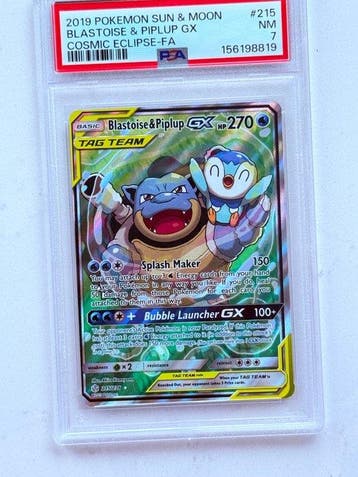 Pokémon - 1 Graded card - Blastoise & Piplup #215 Foil, Full, Nieuw