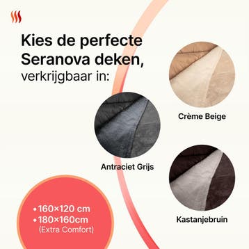 Seranova Elektrische Deken - 180x160cm - Warmtedeken - Beige, Ophalen of Verzenden, Zo goed als nieuw