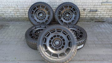 Defender 22” Velgen Satin Black Grabber AT3 5x Compleet, 285 mm, Banden en Velgen, Nieuw, Overige maten