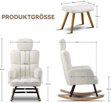 Schommelstoel - Fauteuil met armleuning - Relaxfauteuil - Re, Verzenden, Zo goed als nieuw