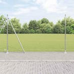 vidaXL Afrasteringspaal Zilverkleurig, Verzenden, Nieuw, IJzer