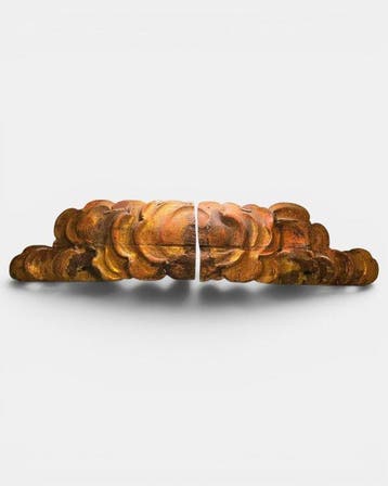 sculptuur, Nubes de madera dorada - 220 cm - Hout