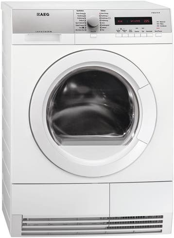 AEG T76386nah - Warmtepompdroger - 8 kg - OptiSense - 66 dB, Ophalen of Verzenden, Zo goed als nieuw, Voorlader, 85 tot 90 cm