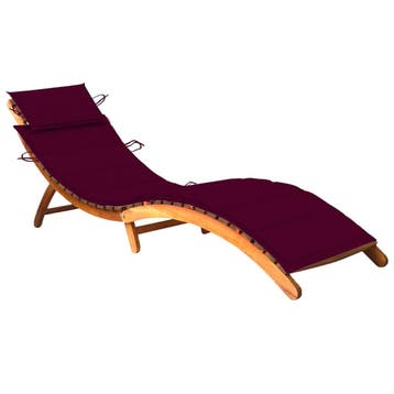 vidaXL Ligbed met kussen massief acaciahout, Tuin en Terras, Verzenden, Nieuw