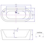 Xellanz Nero Vrijstaand Ligbad - 178x80cm - Acryl Glans, Ophalen of Verzenden, Nieuw