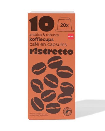 HEMA Koffiecups ristretto - 20 stuks 3 voor 8.99, Verzenden, Nieuw