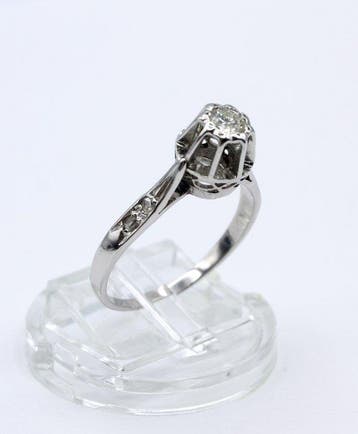 Ring - 18 karaat Witgoud - 0.20ct. tw. Diamant (Natuurlijk), Nieuw