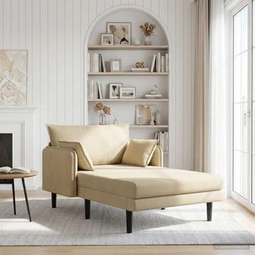 vidaXL Grote chaise longue Grijs groen Katoenen stof, Verzenden, Nieuw