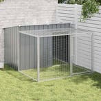 vidaXL Hondenhok met ren antraciet 153x194x110 cm, Verzenden, Nieuw