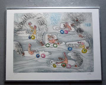 Roberto Matta (1911-2002) - Les Oh! Tomobiles. 1972