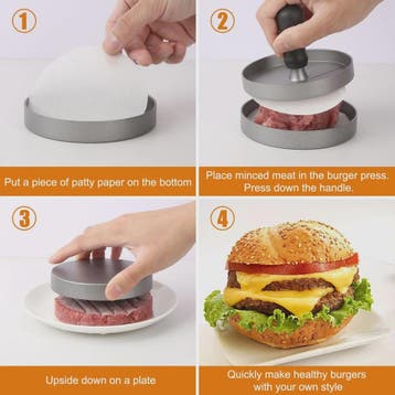 Aluminium Burgerpers voor Perfecte Hamburgers - Ideaal voor, Verzenden, Nieuw