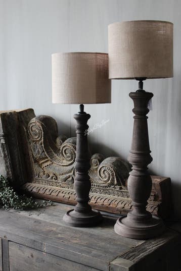 Baluster lampvoet Umber wood 55 cm, Ophalen of Verzenden, Nieuw