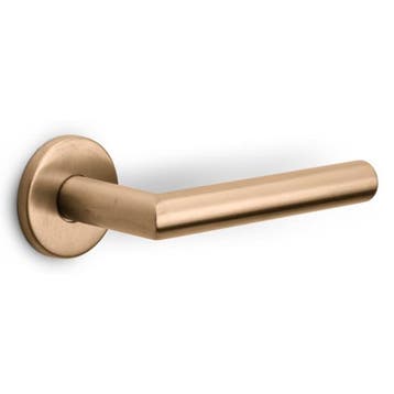 Deurklink BASICS LBII-19 op ronde rozet PVD licht brons, Verzenden, Nieuw