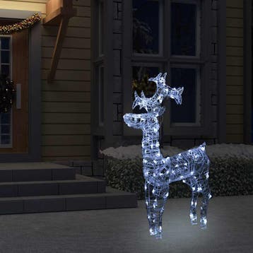 vidaXL Kerstdecoratie rendieren 90 LEDs 60x16x100 cm acryl, Diversen, Kerst, Verzenden, Nieuw
