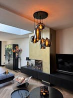 Hanglamp 5-Lichts Mix | Rookglas | Industrieel | Woonkamer |, Verzenden, Nieuw, Glas