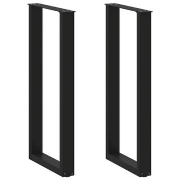 vidaXL Bartafelpoten 2 st U-vormig 40x(100-101) cm staal, Huis en Inrichting, Tafelonderdelen, Verzenden, Nieuw