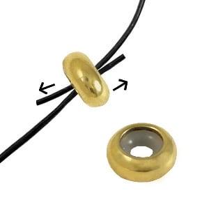 RVS smart bead stopper 10x4mm Gold ca. 10x4mm (Ø3mm), Ophalen of Verzenden, Nieuw, Kraal