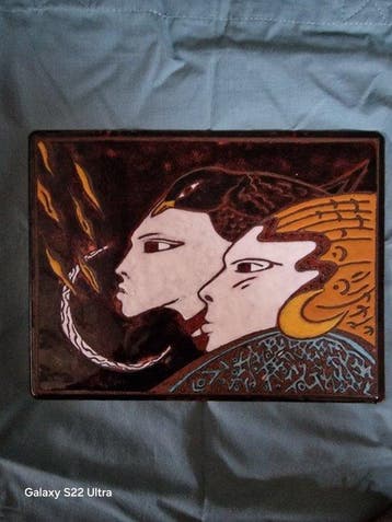 Emaille plaat - Koper, Antiek en Kunst