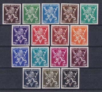 België 1944 - Heraldieke leeuw met grote V, Gestempeld