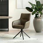 Set van 6 Leren draaibare eetkamerstoelen Fancy - Granada, Huis en Inrichting, Stoelen, Ophalen of Verzenden, Nieuw, Leer
