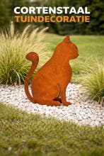 Tuinprikker Kat Cortenstaal, Verzenden, Nieuw