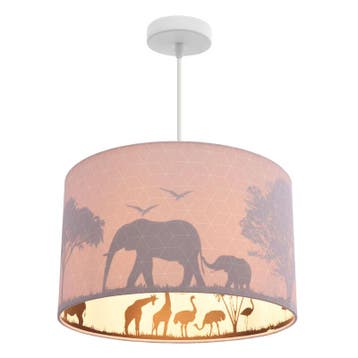 Roze dieren hanglamp Safari, Binnenzijde doorschijnend, Kinderen en Baby's, Kinderkamer | Inrichting en Decoratie, Ophalen of Verzenden