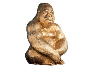 Decoratief Gorilla-figuur KONG 40cm goud handgemaakt metalen, Huis en Inrichting, Ophalen of Verzenden, Nieuw