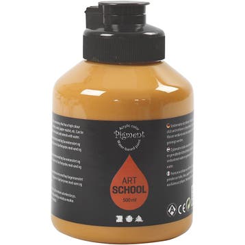 Acryl Verf, semi-glanzend, dekkend, ochre, 500 ml/ 1 fles, Hobby en Vrije tijd, Schilderen, Nieuw