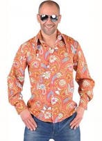 Hippie blouse Paisley oranje/bruin, Kleding | Heren, Ophalen of Verzenden, Nieuw