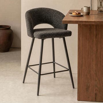 *WOONWINKEL* Bruine Barstoel Met Ronde Rugleuning Stof, Verzenden, Nieuw