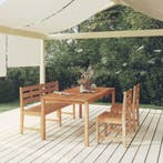 vidaXL 4-delige Tuinset massief teakhout, Verzenden, Nieuw, Teakhout, Tuinset