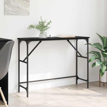 vidaXL Wandtafel Zwart Eiken 100 x 32 x 75 cm Bewerkt hout, Huis en Inrichting, Verzenden, Nieuw, Hout, Minder dan 45 cm