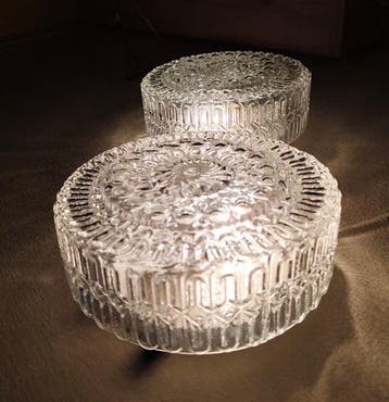 Plafondlamp (2) - Elegant paar originele mid-century