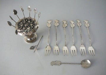 Serveergerei (3) - .800 zilver - 1920-1930 -, Antiek en Kunst, Antiek | Goud en Zilver