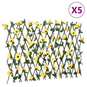 vidaXL Kunstplant klimop op latwerk 5 st uittrekbaar 180x60, Tuin en Terras, Schuttingen, Verzenden, Nieuw, Kunststof, Minder dan 1 meter