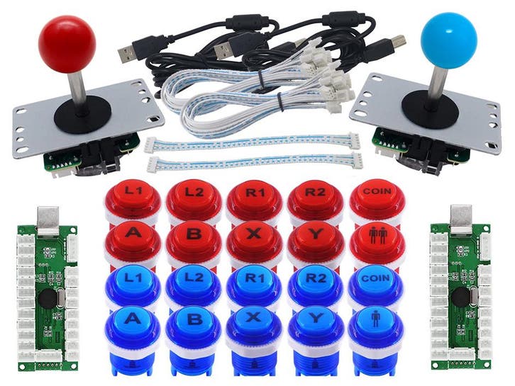 HQ 2-player Arcade Combo Set met MX Silent Led Drukknopp..., Spelcomputers en Games, Spelcomputers | Overige
