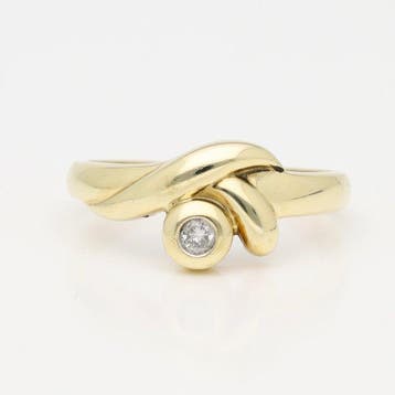 Ring - 14 karaat Geel goud Diamant (Natuurlijk), Sieraden, Tassen en Uiterlijk, Ringen, Nieuw