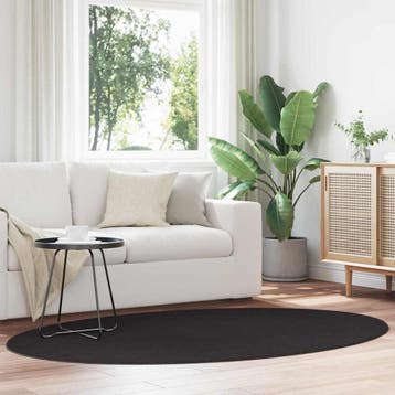 vidaXL Tapijt HUARTE Zwart 140 x 200 cm 100% Polyester, Verzenden, Nieuw, Zwart