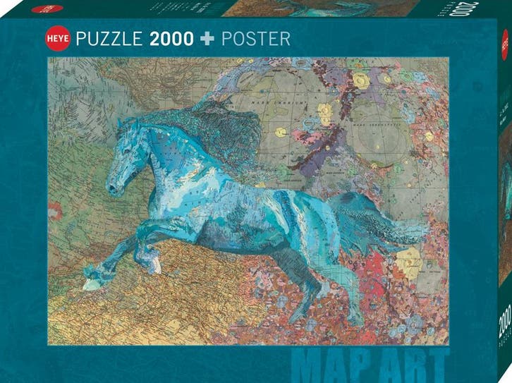 Matthew Cusick - Map Horse Puzzel (2000 stukjes) | Heye -, Hobby en Vrije tijd, Denksport en Puzzels, Nieuw, Verzenden