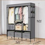 Canvas Garderobekast – Opvouwbare Kledingkast met Planken, Huis en Inrichting, Kasten | Kledingkasten, Verzenden, Nieuw