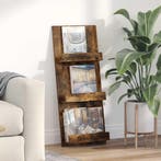 vidaXL Tijdschrift Rek Gerookt eiken 43 x 11 x 102 cm, Huis en Inrichting, Woonaccessoires | Krantenbakken en Lectuurbakken, Verzenden