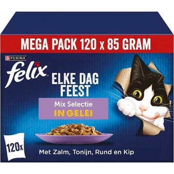 Felix Elke Dag Feest mix selectie in gelei 120 x 85 gram, Verzenden, Nieuw