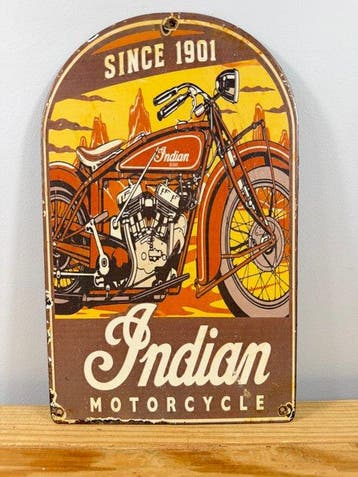 Indian Motorcycle - Emaille plaat - Emaille