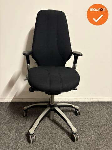 RH Logic 400 - Nieuwe zwarte stoffering  -zwart/grijs voetkr, Werkplek, Ophalen of Verzenden, Gebruikt, Stoel